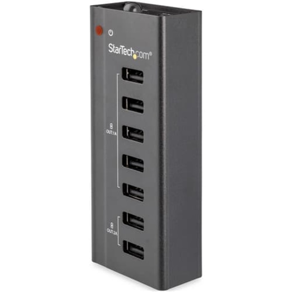 7 PORT USB CHARGING STATION . Sort