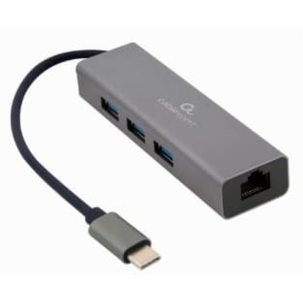 Gembird A-CMU3-LAN-01 USB-C Gigabit network adapter with 3-port USB 3.1 hub