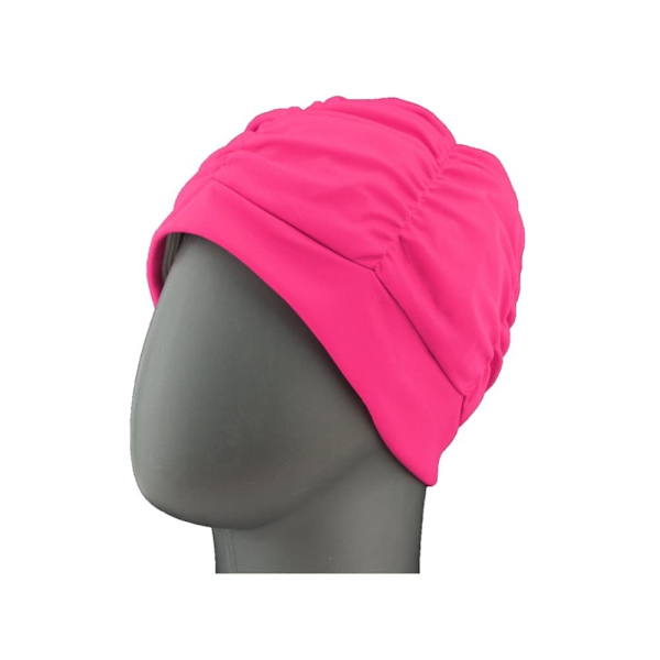 Ladies fabric swimcap with plastic lining and soft headband 3403 43 pink