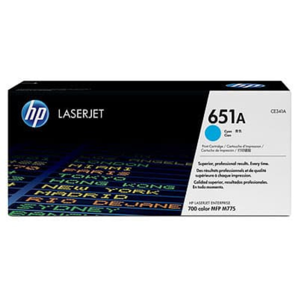 Toner Original HP Cyan, nr.651A, pentru LaserJet  700 MFP M775 series, 16K, (timbru verde 1.2 lei) , "CE341A"