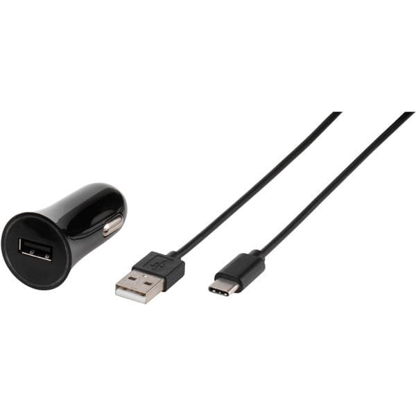 Vivanco car charger USB-C 3A 1m, black (38669) Svart