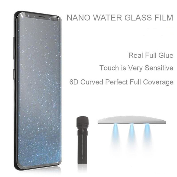 Mocco UV 9H Tempered Glass Full Cover + Eco Glue + Lamp For Apple iPhone 6 Plus / 6S Plus / 7 Plus / 8 Plus Transparent