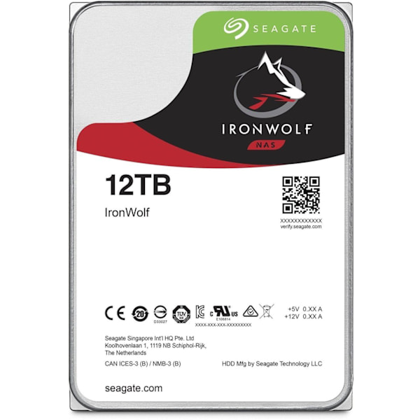 Seagate Hard Drive IronWolf - 12 TB - 3.5" - SATA 6Gb/s