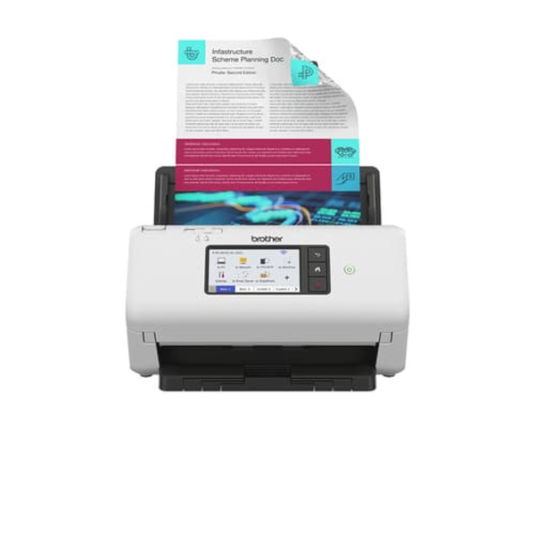 Brother ADS-4700W scanner ADF + Sheet-fed scanner 600 x 600 DPI A4 Black, White Svart, Vit