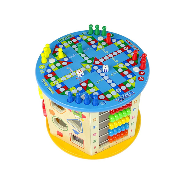 Educational Wooden Cube Sorter Maze Abacus Game Ludo Pawns