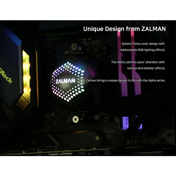 Zalman vodní chladič CPU ALPHA28 White/ 2 x 140 mm / PWM / ARGB / bílý