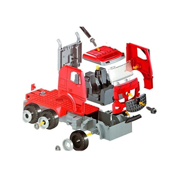 DIY Firetruck 2in1 Kit Removable Lifts Screwdriver Sound Light Effects Helmet