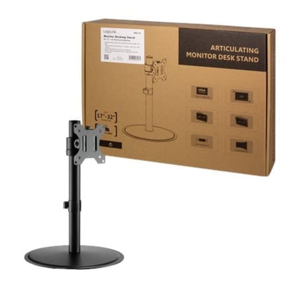 Logilink | Desk Mount | Tilt, swivel, level adjustment, rotate | 17-32 " | Maximum weight (capacity) 8 kg | Black Svart