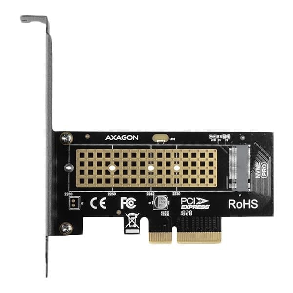 AXAGON PCEM2-N PCI-E 3.0 4x - M.2 SSD NVMe, up to 80mm SSD Sort, Gull