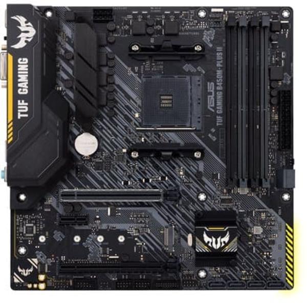Asus | TUF GAMING B450M-PLUS II | Processor family AMD | Processor socket AM4 | DDR4 | Memory slots 4 | Number of SATA connectors 6 x SATA III | Chips