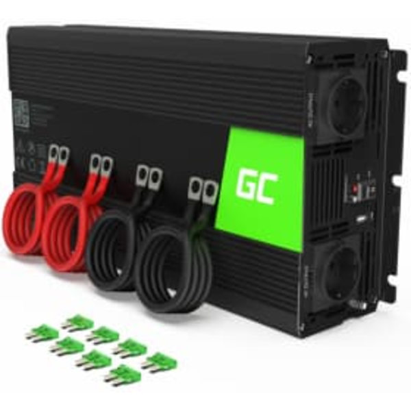 Green Cell INV15 power adapter/inverter Auto 3000 W Black Sort