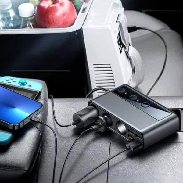 Joyroom Car Charger 9-in-1, (C+U+U+U+U+U+ 3 cigarette lighter socket) 154W, Black (JR-CL06)
