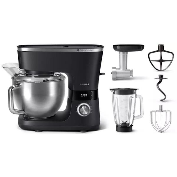 Philips Series 7000 Kitchen Machine HR7962/21, 5.5L Bowl, 8 speed settings, blender accessory, mincer accessory, 1000W