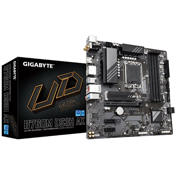 Gigabyte | B760M DS3H AX 1.3 M/B | Processor family Intel | Processor socket LGA1700 | DDR5 | Memory slots 4 | Supported hard disk drive interfaces SA