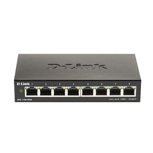 D-Link | 8-Port Gigabit PoE Smart Managed Switch | DGS-1100-08PV2 | Web managed | Desktop | Power supply type External Svart