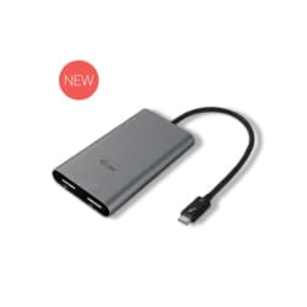 i-tec THUNDERBOLT 3 Dual Display Port adaptér 4K/ 2x Display Port 4K Grå