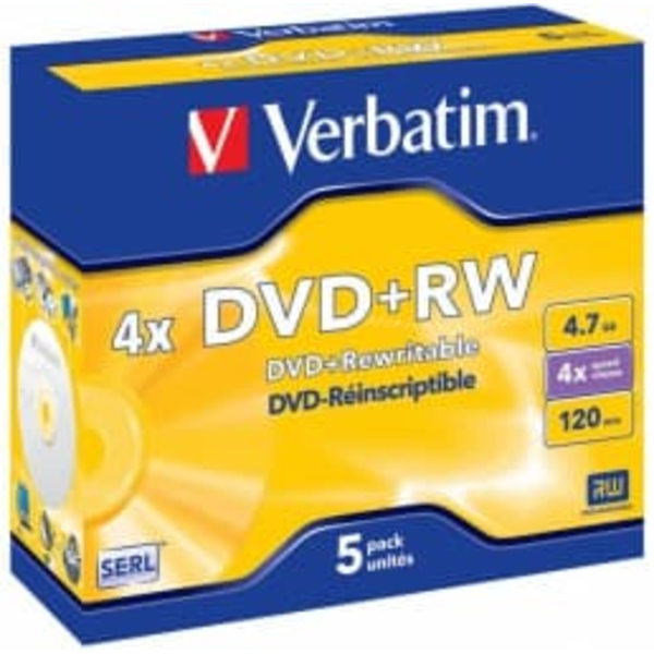 Matricas DVD+RW SERL Verbatim 4.7GB 4x 5 Pack Jewel