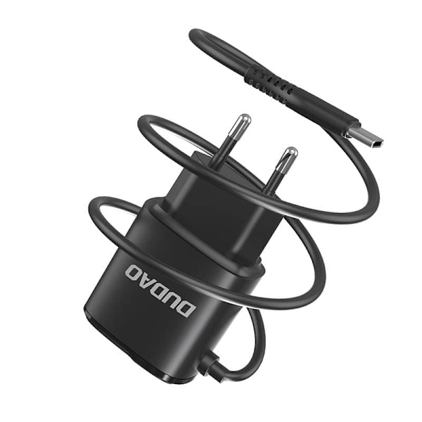 Wall charger Dudao A2Pro 2x USB with USB-C cable (black)