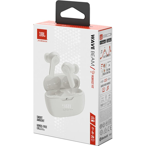 JBL Wave Beam TWS Bluetooth Wireless In-Ear Earbuds White EU