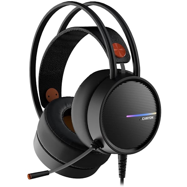 CANYON INTERCEPTOR GH-8A, Gaming headset 3.5mm jack plus USB connector for LED backlight, adjustable microphone and volume control, with 2in1 3.5mm ad