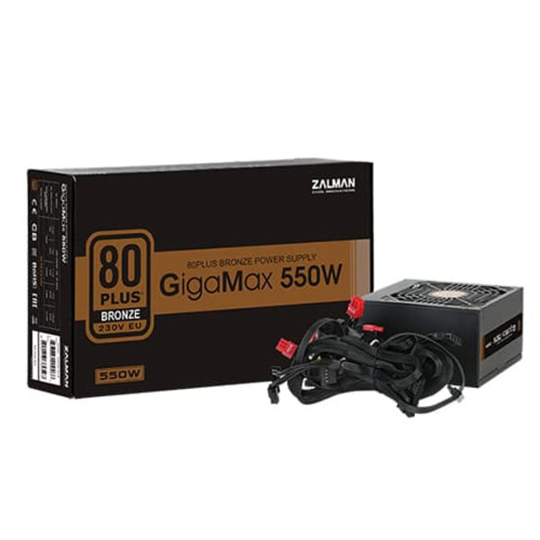 Zasilacz GigaMax 550W 80+ BRONZE EU ZM550-GVII Sort