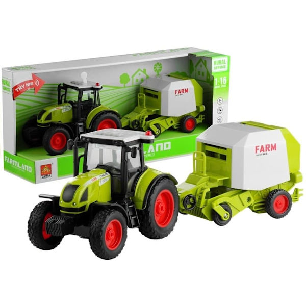 Tractor with Round Baler for Baling Noise making 37,5 cm
