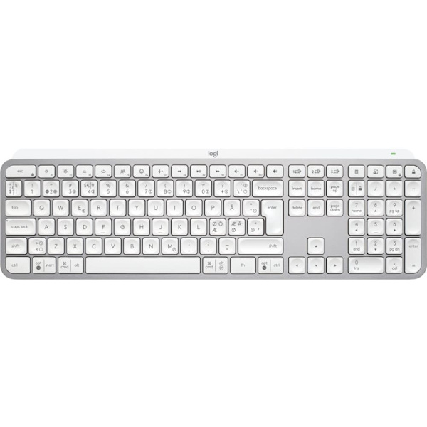 LOGITECH MX Keys S Bluetooth Illuminated Keyboard - PALE GREY - NORDIC Aluminium, Hvid