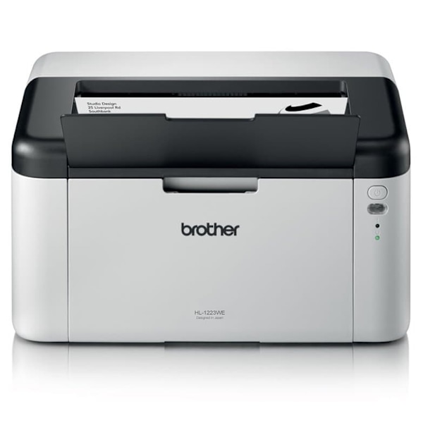 BROTHER laser HL-1223WE tonerbenefit/ A4 / 2400x600 dpi / černobílá / 20str./min. / USB / Wi-Fi Sort, Hvid