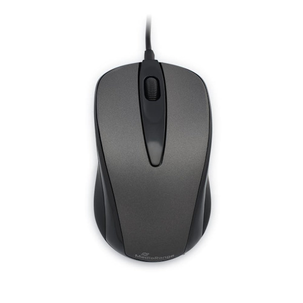 MOUSE USB OPTICAL BLACK/GREY/MROS201 MEDIARANGE Svart, Grå