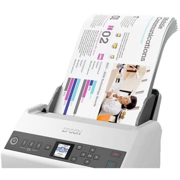 Scanner Portabil  EPSON DS-730N, A4, Viteza de scanare duplex: 40ppm/80ipm, Optiuni: , Conectivitate:USB, Scanare ambele fete:Da, ADF:100coli(Timbru