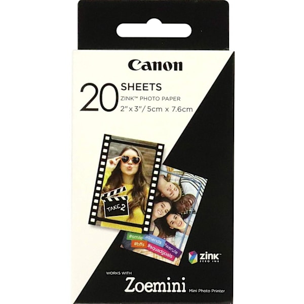20 sheets | ZP-2030 | White | 5 x 7.6 cm | Photo Paper