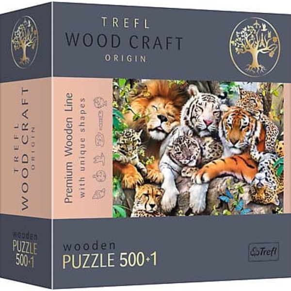 TREFL wooden puzzle Wild cats in the jungle 500+1 pcs