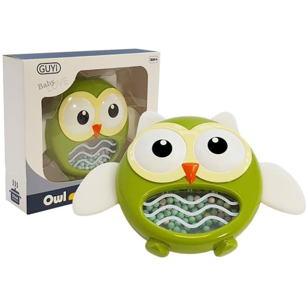 Owl Rattle Teether Children's Toy Green