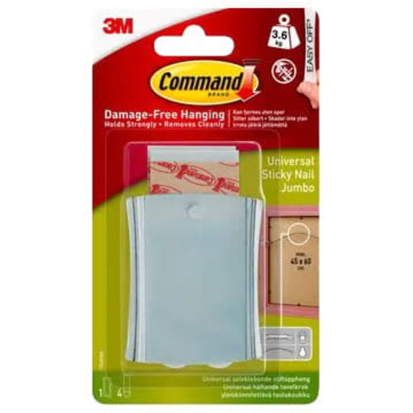 3M picture hanger for wire-backed frame Command Jumbo 3.6kg, gray