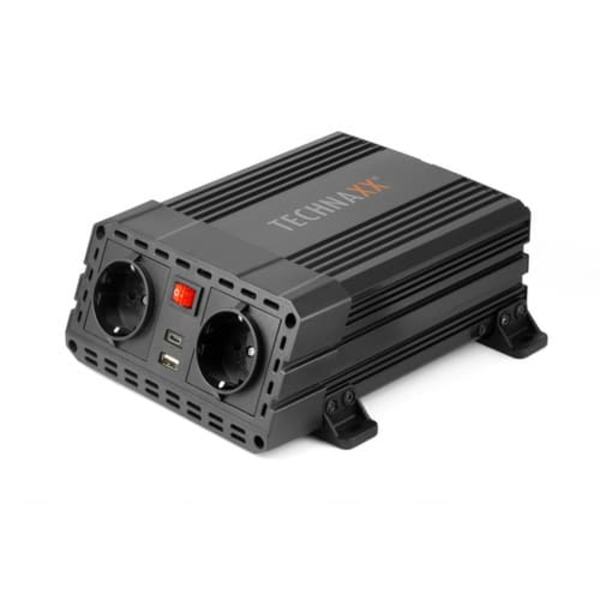 Falownik 600W DC 12V/AC 230V TE19 Sort