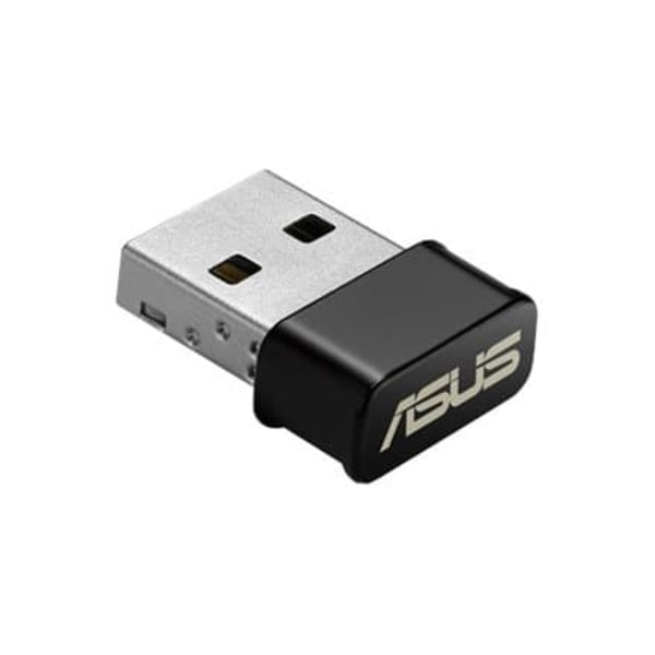 Asus | USB-AC53 NANO AC1200 Dual-band USB MU-MIMO Wi-Fi Adapter | 2.4GHz/5GHz | USB Dongle Sort, Rustfrit stål