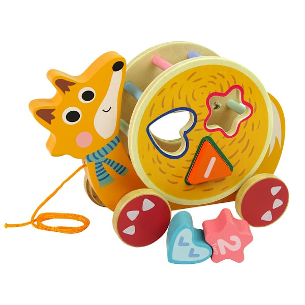 Fox to pull on wheels Wooden Blocks Sorter