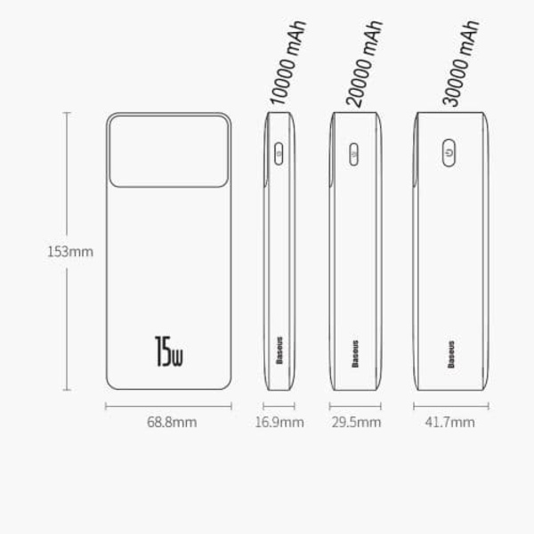 Baseus Bipow Powerbank 15W / 30000mAh