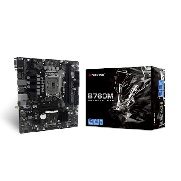 Mainboard|BIOSTAR|Intel B760 Express|LGA1700|Micro-ATX|Memory DDR5|Memory slots 2|1xPCI-Express 3.0 1x|1xPCI-Express 4.0 16x|2xM.2|1x15pin D-sub|1xDVI