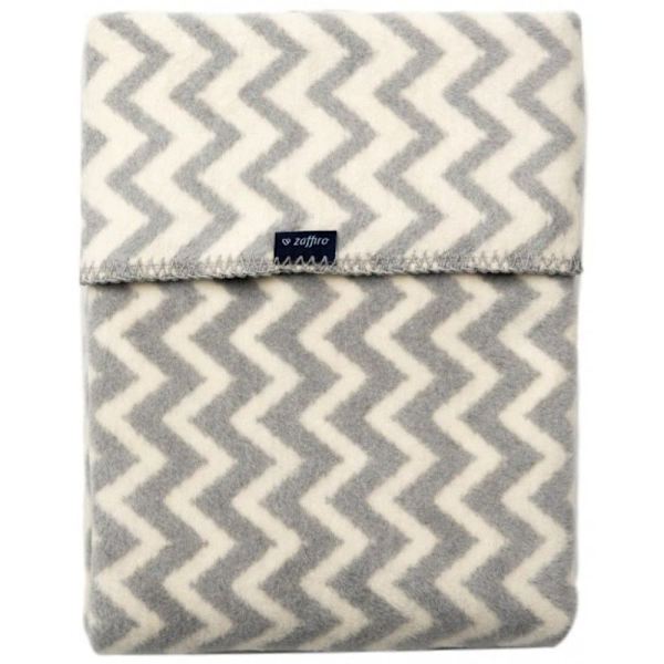 ZAFFIRO blanket Grey&White Zigzag 75x100cm