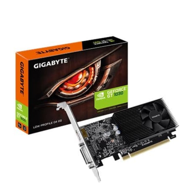 Graphics Card|GIGABYTE|NVIDIA GeForce GT 1030|2 GB|64 bit|PCIE 3.0 16x|GDDR4|Memory 2100 MHz|GPU 1177 MHz|Single Slot Fansink|1xDVI|1xHDMI|GV-N1030D4- Sort
