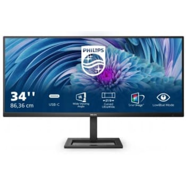 Philips E Line 346E2LAE/00 LED display 86.4 cm (34") 3440 x 1440 pixels Wide Quad HD LCD Black Sort