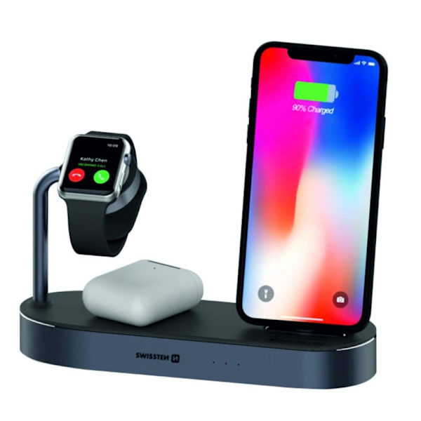 Swistten 4in1 MFI Wireless Docking Station 45W for Apple iPhone / iPod / Apple Watch