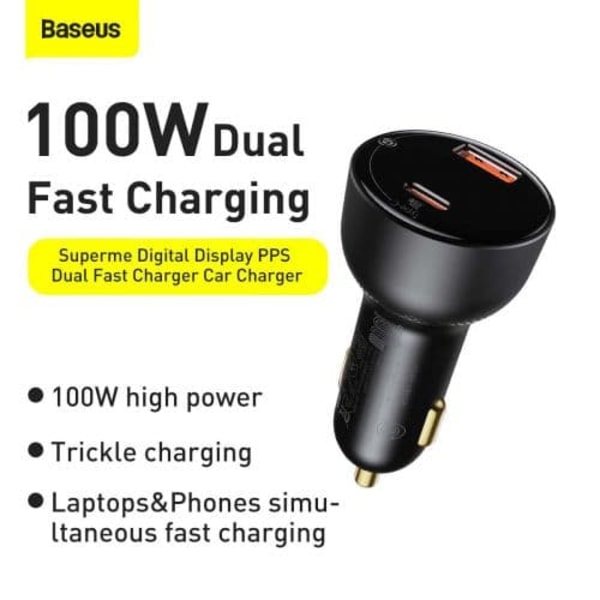 Baseus Superme Car charger + cable USB-C / 100W