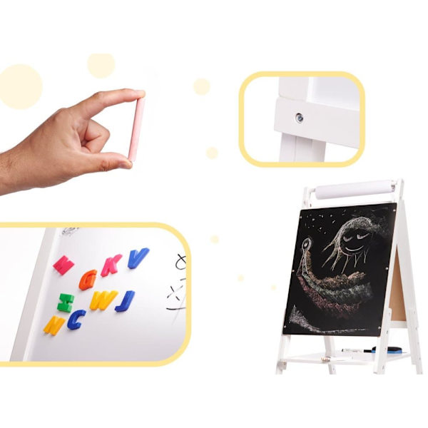 RoGer XXL Two-sided Chalk and Magnetic Wooden Board + Educational accessories