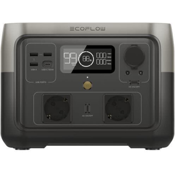 EcoFlow River 2 Max portable power station Lithium Iron Phosphate (LiFePO4) 6 kg Sort, Grå