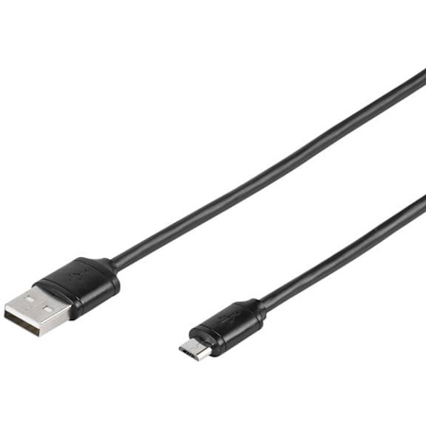 Vivanco cable microUSB - USB 1m, black (35815)