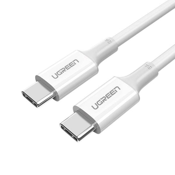 CABLU alimentare si date Ugreen, "US300", Fast Charging Data Cable pt. smartphone,USB Type-C la Type-C, ABS, 5A, 2m, alb "60552" (timbru verde 0.08 le