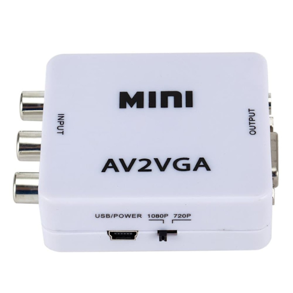 RoGer Adapter to Transfer RCA to VGA Signal (+Audio) White