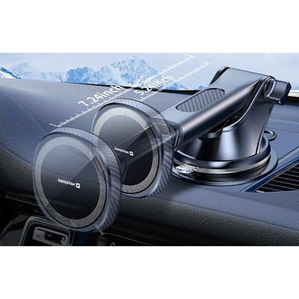 Swissten magnetický držák do auta s bezdrátovým nabíjením 15w dashboard (kompatibilní s magsafe)